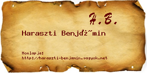 Haraszti Benjámin névjegykártya