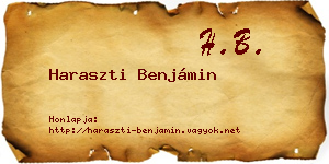 Haraszti Benjámin névjegykártya