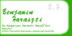 benjamin haraszti business card